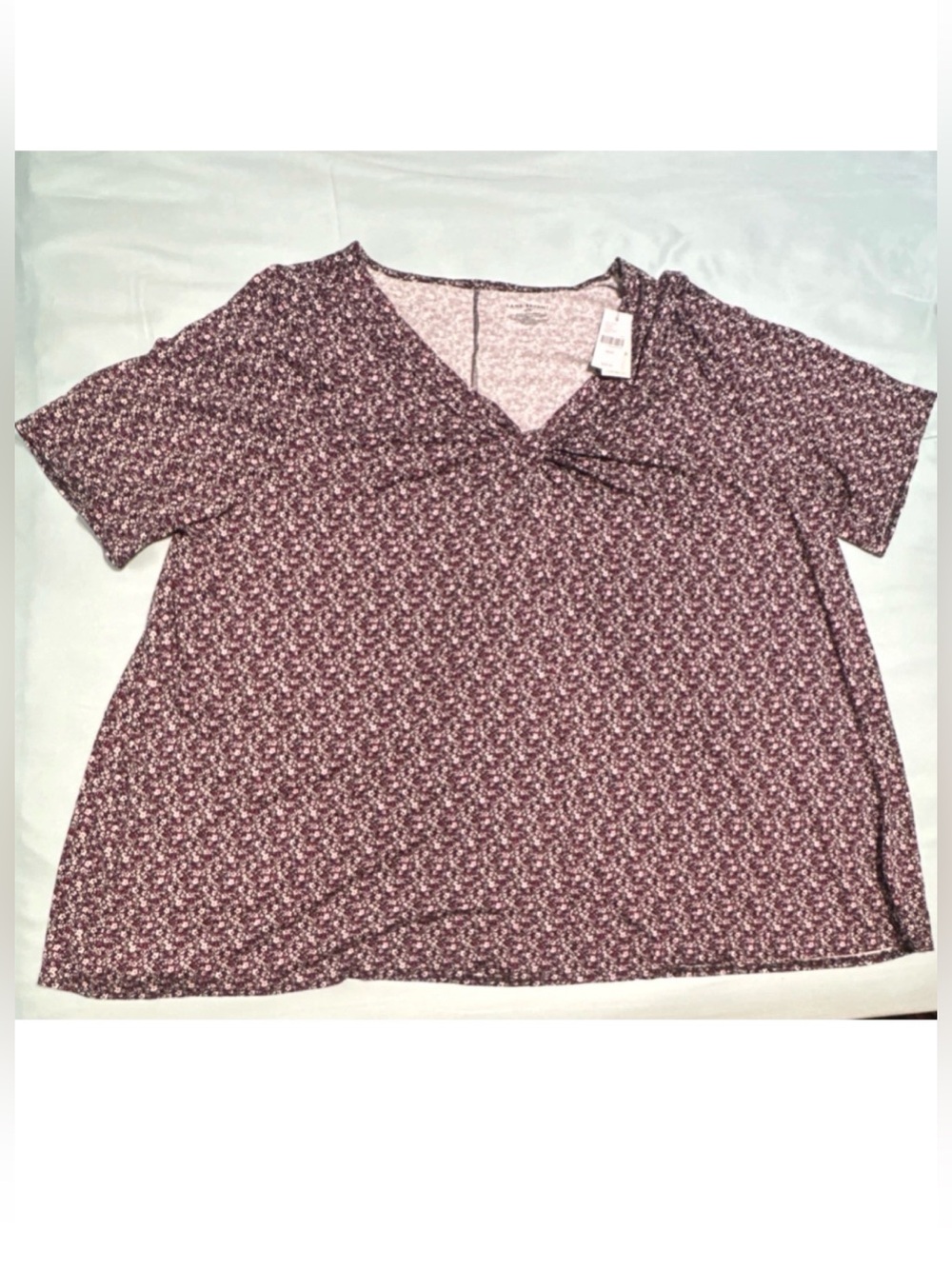 Lane Bryant Plus Size Floral Twist Front V-Neck Short Sleeve Blouse 22/24